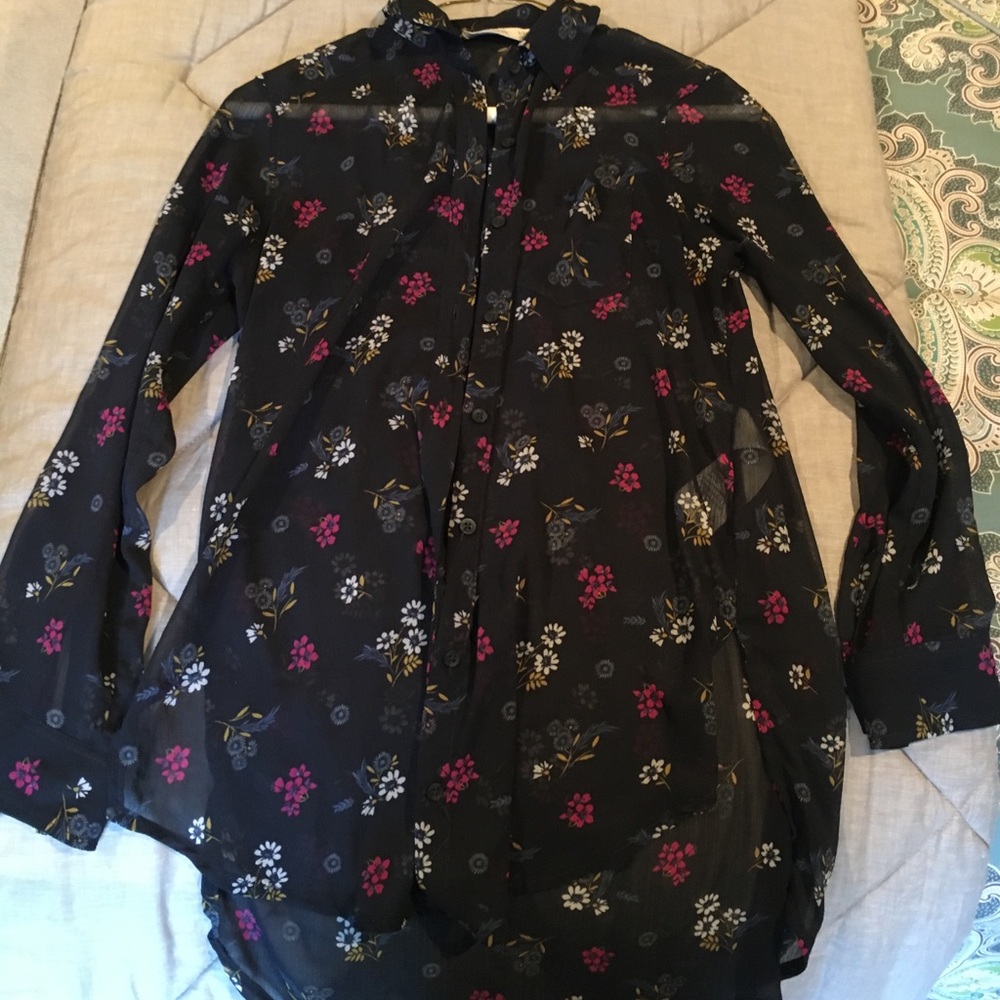 Long Floral Blouse